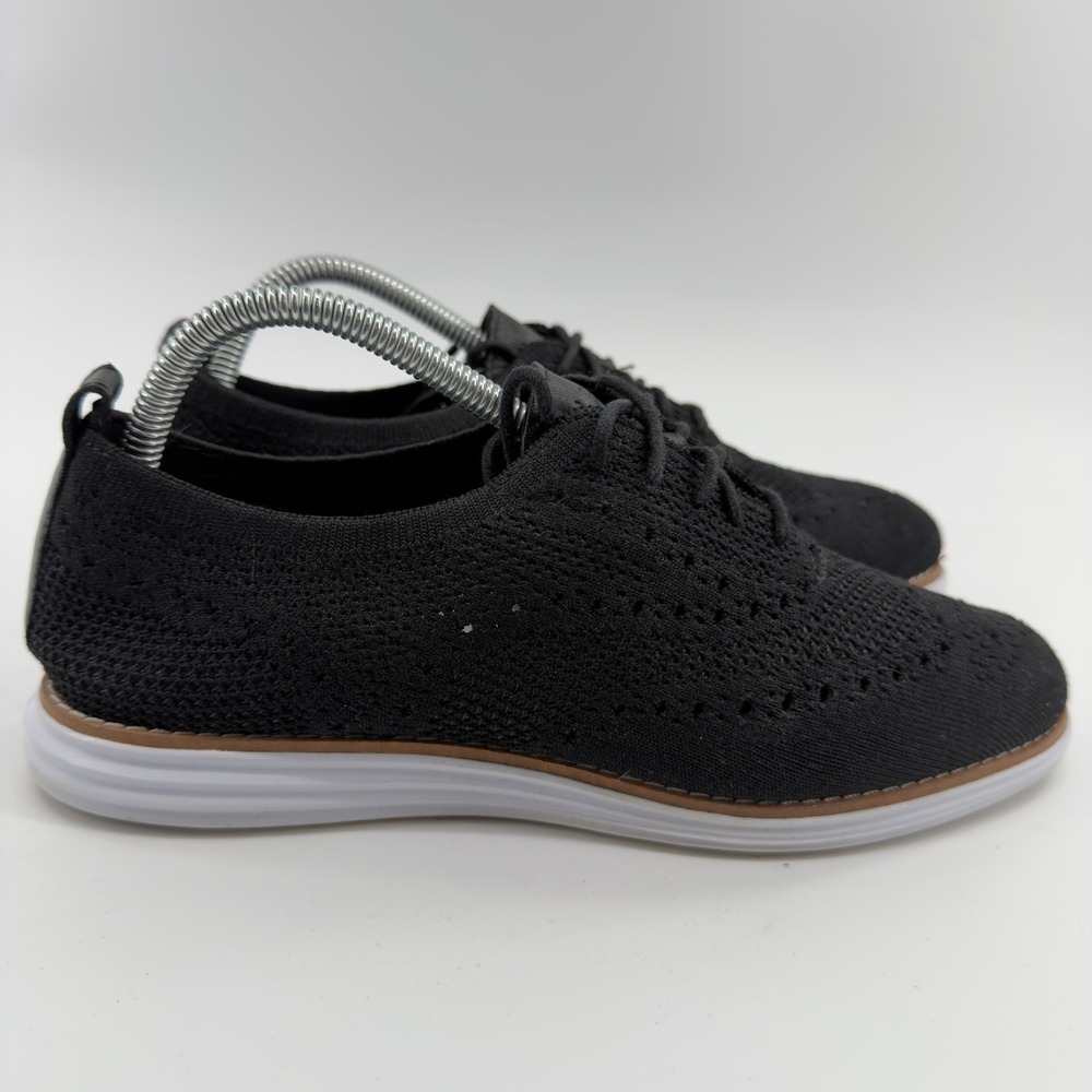 Cole Haan Original Grand Wingtip Oxford Stitchlite Black White Womens 8.5